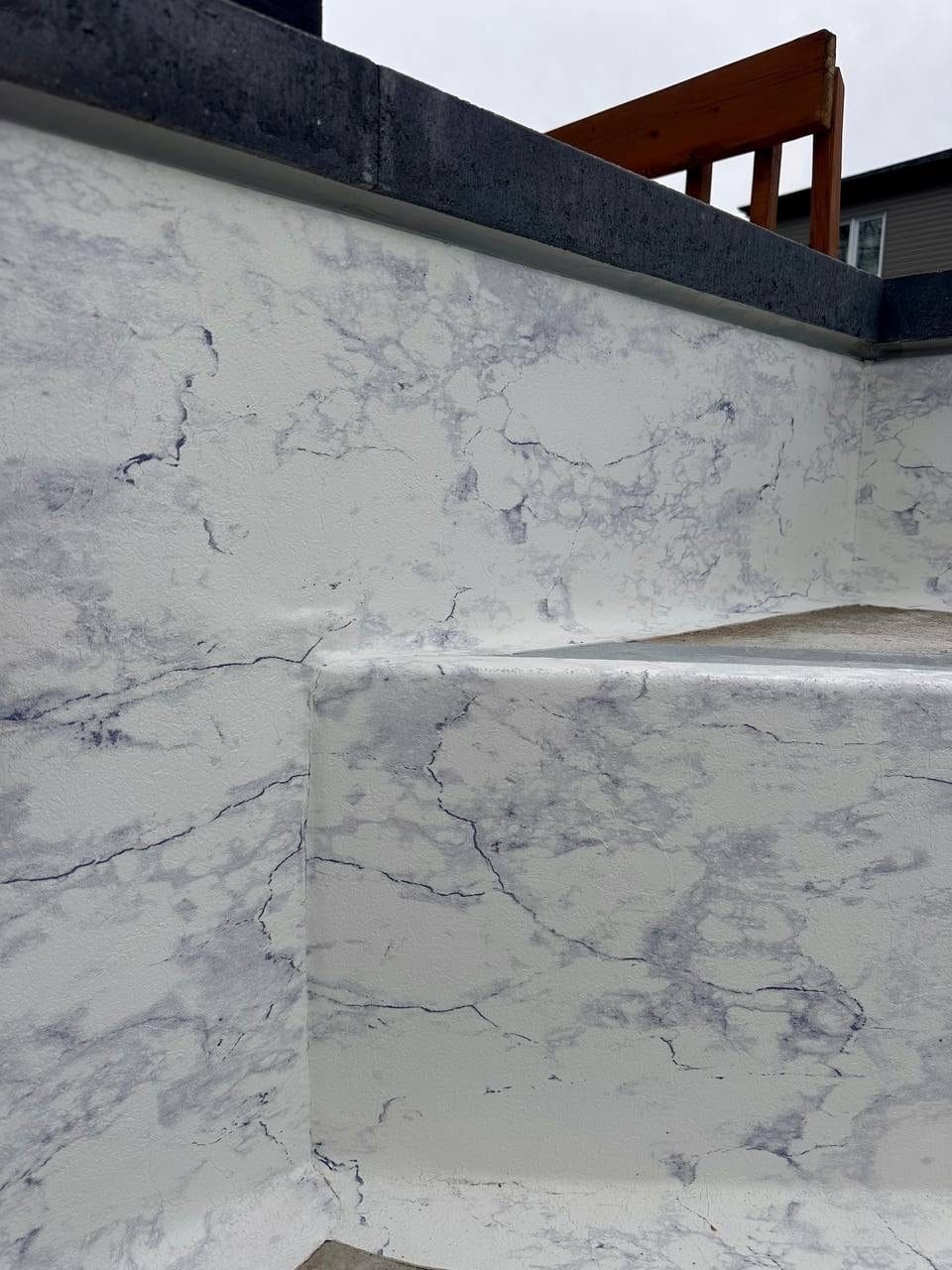 White marble-pattern membrane, close