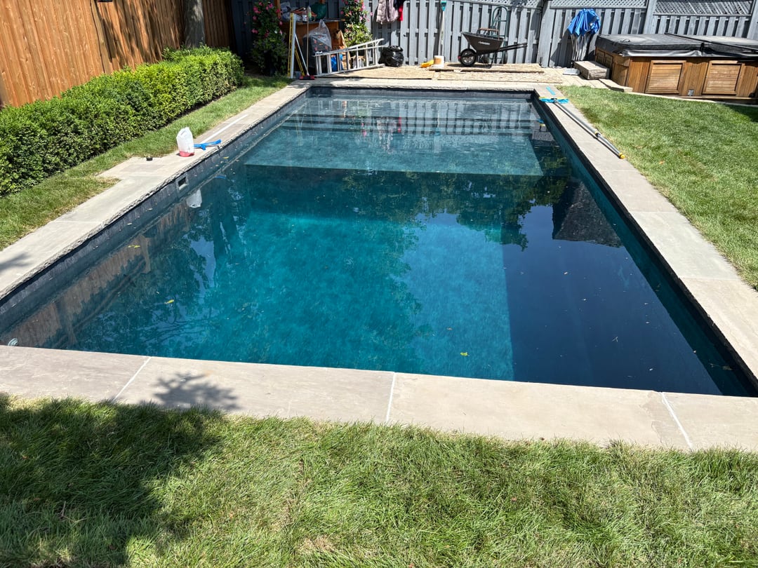 The finished pool in daylight