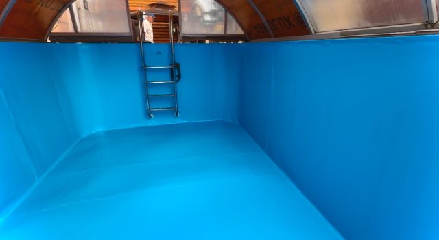 Renovation of broken fiberglass pool
